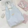 67285 Bolsa Tote Cor Sólida Macaron Bolsa de Pano Tipo Colete Preguiçoso Bolsa de Lona para Comute de Estudante Grande Capacidade Ombro Único