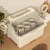 2024 Escurridor de Fregadero Tipo Cajón Doble Bandeja de Agua Volteo 90 grados Grado Alimenticio PP Escurridor de Gabinete para Platos