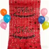 Decoración de Fondo de Cumpleaños Transfronteriza Cortina de Lluvia Cuadrada de 2m Cortina de Puerta Transfronteriza con Texto en Inglés y Español Decoración en la Parte Posterior