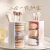 Caja de Almacenamiento Giratoria para Brochas de Maquillaje a Prueba de Polvo Organizador de Esponjas de Belleza para Escritorio Estante de Almacenamiento para Labiales Caja de Almacenamiento para Tocador