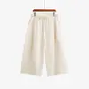 Calça pantalona feminina plus size com cintura elástica e cordão, estilo outono 2026, solta, versátil, casual, cropped para mulheres plus size NK1602