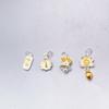 Plata S925 Ping An Campana Capullo de Flor Feliz Loto Contraste de Color Oro y Plata Colgante DIY Cuentas Colgante Collar Accesorios Viento