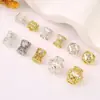Cuentas Espaciadoras de Cintura Pequeña con Incrustaciones de Circonita de Color Oro de 18 Quilates Encaje Soporte de Flores de Doble Cara Corona Accesorios para Pulseras de Cristal DIY