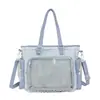 Bolso bandolera para chica de universidad, bolso de hombro transparente de gran capacidad, bolso ita de encaje de gran capacidad para muñecas