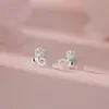 Pendientes de Plata Pura S999 de Alta Gama con Cierre de Rosca Floral para Mujer, Lujo Ligero, Estilo Coreano Fresco, Pendientes Únicos y Exquisitos, Venta al por Mayor