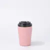 Taza de Café Transfronteriza de 12 oz, Taza Aislada de Acero Inoxidable 304 con Escala, Taza Compacta de Beber Directo para Leche, Taza Portátil para Montar en Coche