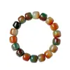 Pulsera de Raíz de Bodhi de Jade Blanco para Mujeres, Pulsera Suave de Semilla de Bodhi Dunhuang, Cuentas Budistas, Cuentas del Rosario, Pulsera para Hombres