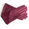 Guantes de invierno cálidos con botones de fuente transfronteriza para mujer, ciclismo al aire libre, a prueba de frío, pantalla táctil, dedos divididos, guantes de gamuza