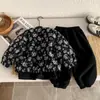 Conjunto Grueso de Tres Piezas para Niños Otoño e Invierno 2025 Nuevo Estilo Invierno Estilo Coreano Conjunto de Sudadera de Terciopelo para Niñas Pequeñas y Medianas y Bebés