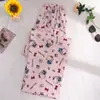 Pantalones Largos de Pijama para Mujer de Primavera y Verano, Adecuados para Usar al Aire Libre, Pantalones Sueltos Anti-Mosquitos, Pantalones Casuales Finos para el Hogar para Habitaciones con Aire Acondicionado