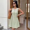 Vestido de tirantes sin mangas fruncido estilo europeo y americano transfronterizo de Amazon para mujer 2026 Nuevo Vestido Casual Holgado de Verano