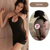Lingerie Sexy, Uniforme de Secretária Sexy, Pijama Tentador com Recortes, Conjunto Back-In-Passion, Não Precisa Tirar, Camisola de Pura Luxúria
