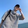 Camiseta de Hombre Wafflick Tridimensional Diseño Estilo Hong Kong Manga Corta Camiseta de Hombre Marca de Moda Verano Moderno Nicho Top Holgado