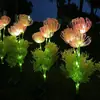 2024 Nova Flor Solar Flor Artificial Decoração Externa Pátio Gramado de Natal Borboleta Lâmpada de Encaixe no Chão