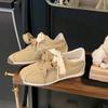 Versión de Piel de Oveja ~ Estilo Ballet Versátiles Zapatos de Entrenamiento Moral de Cuero Genuino con Suela Gruesa para Mujer, Tenis Deportivos Casuales Versátiles con Correas, Zapatos de Forrest Gump