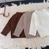 Liquidación, Sin Devoluciones ni Cambios: Suéter Base de Punto Redondo para Niñas Estilo Ins Otoño e Invierno, Suéter de Lana Base Jacquard de Canalé para Bebé Niña