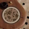 Posavasos Absorbentes de Agua de Secado Rápido Estilo Chino para Salones de Té, Posavasos Antideslizantes y Aislantes Térmicos de Tierra de Diatomeas para Tazas de Té, Posavasos Redondos y Cuadrados Drenantes