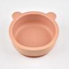 Cuenco de silicona con forma de oso para bebés, personalizado, apto para uso alimentario materno infantil, con ventosa y anticaídas, vajilla portátil para alimentación infantil.