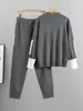 Moda Plus Size Estilo Coreano Transfronteiriça da Amazon Conjunto Elegante de Malha Casual Duas Peças para Mulheres, Novidade Outono e Inverno 2026