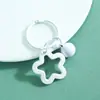Llavero Colgante Estrella de Cinco Puntas de Colores Anillo de Tarjeta de Aleación DIY Hecho a Mano Abalorios Perler Hebilla Colgante Material de Adorno Venta al por Mayor