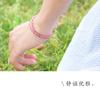 Pulsera de cristal de fresa natural de un solo círculo para mujer, pulsera creativa de flor de melocotón de cristal rosa, regalo de moda para el cumpleaños de la novia.