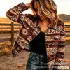 Nueva Chaqueta Corta de Mezclilla de Algodón Transfronteriza Otoño e Invierno Estampado Digital 3D Moda Personalidad Top Delgado Mujer