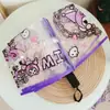Guarda-chuva Transparente com Design de Gato Branco, Totalmente Automático, Estilo Anime, Manual, Fofo, Alto Valor Estético, Dobrável, para Influenciadoras Femininas, Crianças, Desenhos Animados, Estudantes