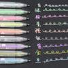 Bolígrafo de alta luminosidad, bolígrafo blanco artístico pintado a mano, marca blanca creativa, diseño en color dorado y plateado, bolígrafo para firmar, animación en color complementario