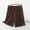 Calça de pijama de modal para mulheres, caimento solto de verão, plus size, calça de casa de verão, shorts de segurança simples de cor sólida