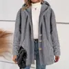 Comércio Exterior Europeu e Americano Transfronteiriço Amazon Novo Casaco de Lã com Capuz Casual Feminino Outono e Inverno Casaco de Combinação da Moda Feminino