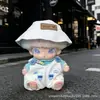 Solo ropa de muñeca: Ropa con colgante Dimoo Diario de recién nacido, lindos animales de dibujos animados, expresiones divertidas, conjunto de overol y sombrero