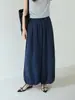 Pantalones de Linterna de Nueve Puntos con Diseño de Encaje Ou FanHem Verano Cintura Alta Adelgazantes Aire Pantalones de Pierna Ancha Mujer 11267