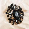 Anel Grande Único de Luxo Estilo Europeu e Americano Retro Exagerado Estiloso Camadas Estéreo Clássico Vidro Strass Estilo Flor