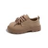 Zapatos Birkenstock Maillard para Niñas Otoño e Invierno 2025 Nuevos Planos de Suela Suave Antideslizantes Mocasines Retro Zapatos Pequeños de Cuero para Niños