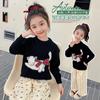 Suéter para Niña Otoño e Invierno 2025 Nuevo Estilo Moda Infantil Niña Manga Larga Lazo Tejido Top de Otoño