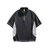 Estilo Deportivo Verano 2026 Estilo Nuevo Cuello Solapa Media Cremallera Manga Corta Holgado Color de Contraste Secado Rápido Protección Solar Camisa Polo para Hombres y Mujeres