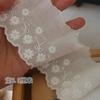 Renda de Algodão Puro Bordada com Flores de Alta Qualidade, Aplicações Decorativas, Materiais de Costura DIY para Gola e Manga