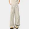 Pantalones Anchos de Verano para Hombre 2026 Hechos de 45% Algodón y 55% Fibra de Poliéster - Tejido de Textura Bambú 290g