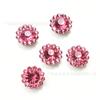 Colorida flor pequeña diamante redondo de vidrio pedrería cosido a mano Diamante DIY ropa zapatos bolso botón decorativo accesorios para el cabello accesorios de cristal