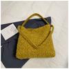 Bolsa Tote de Lã de Alto Padrão para 2026, para Trabalho e Deslocamento, Estilo Coreano Tendência Moda Grande Capacidade Bolsa de Ombro