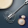 Batidor de huevos de acero inoxidable manual de uso doméstico, tipo empuje, semiautomático, para batir crema y hornear huevos.