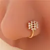 Europa y Estados Unidos personalidad transfronteriza sin perforación U-shaped nose nail cobre microincrustación circonita AB nariz estilo europeo y americano joyería clavo de nariz perforado