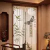 Cortina de Puerta Universal de Cuatro Estaciones Estilo Chino Nuevo Sin Taladro para Bloquear Cocina, Dormitorio, Divisor de Habitación, Baño, Cortina Colgante, Media Cortina para Sala de Té