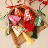 Bolsas de zongzi del Festival del Bote del Dragón, bolsas de la suerte de hoja de artemisa, colgantes triangulares de zongzi, accesorios para coche y personales, regalos para eventos festivos