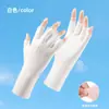Luvas de proteção solar femininas para passeios ao ar livre, proteção ultravioleta, fina, seda gelada, moda verão, vazamento de dedos, tela sensível ao toque, luvas de proteção solar