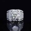 AliExpress Más Vendido Suministro transfronterizo de comercio exterior anillo de hombre de lujo con incrustaciones de diamantes completos anillo de plata de lujo europeo y americano al por mayor