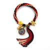 Estilo Étnico Tangka Xizang Ornamento Cordão de Mão Grande Céu Preto Amarelo Deus da Riqueza Caixa de Urina Pulseira Estilo Xizang Reciclado Artesanal Cordão de Mão