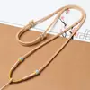 Cordón DIY tejido a mano con nudo plano, cordón de jade simple y elegante, cadena para suéter ajustable