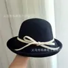 Chapéu Fedora de Lã Elegante Estilo Chanel Outono e Inverno Vintage Versátil Chapéu Balde Emagrecimento Facial Chapéu de Pescador Francês Hepburn