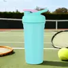 Copo agitador de aço inoxidável 304, copo de mistura para proteína em pó fitness com parede dupla isolada, grande capacidade, com marcações de medida, garrafa de água esportiva